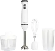 TODO Stick Mixer Set Food Chopper Electric Blender Whisk Handheld Beaker Jar Bowl - White