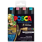 POSCA PC 8K Paint Markers Metallic Assorted 4 Pack
