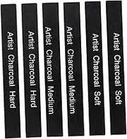 SEWACC 6pcs Compressed Charcoal Drawing Sticks Grades for Sketching Shading and Art Supplies Carbon Pencils for Artists and Hobbyists
