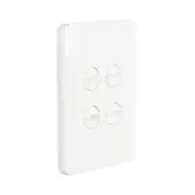 Hager Allure WBHSV4 - 4 Gang Vertical Internal Rocker Switch - 16Amp - Gloss White