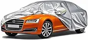 RAHALOY Breathable Lightweight Full Car Cover for Audi S6,Moisture-Proof,Waterproof,Scratch-Resistant,Travel-Friendly,Sun Protection,Universal Fit for Audi Sedan (Sliver 2002-2003)