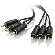 Alogic 3RCA-3RCA-02 2m 3 RCA to RCA 3 Composite Cable - Male to Male Premium Series