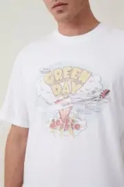 Cotton:On Men's Premium Loose Fit Music T-Shirt Green Day Dookie Size Large NEW