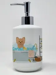 Longhaired Gold Chihuahua Ceramic Soap Dispenser Hand Soap Dispenser Pump