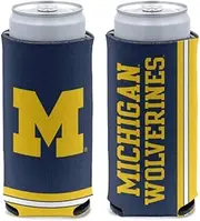 WinCraft NCAA University Michigan Wolverines Slim Can Cooler, 1-Pack, Foldable Foam