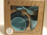 Eco Friendly Wheat Straw Picnic Set, bowl, saucer, knife, fork, spoon & cup