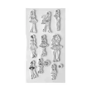 Fashion Girls Clear Stamps Clear Stamps for Card Making Transparent Silicone ...