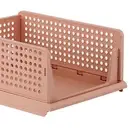 (Pink)Stackable Storage Basket Plastic Large Open Drawer Wardrobe Cloth Conta