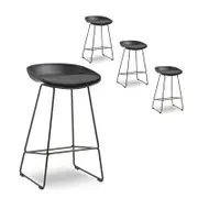 Simplife Set of 4 65cm Tobi Black Kitchen Stool
