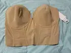 NWT Dominique Women's Valerie V-Wire Backless Strapless Bra 42F #6390 Mocha