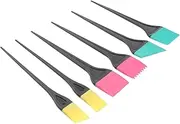 Beaupretty 6pcs Silicone Hair Dye Brush Professional Hair Coloring Applicator Kit for Easy DIY Tinting Bleaching Essential Tools for Home Salon Use Random Color Random Color