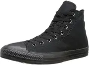 [Converse] Unisex Chuck Taylor All Star Hi Top Sneakers Black Monochrome, US Men's 7 / Women's 9