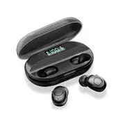 8D Stereo TWS Wireless bluetooth 5.0 Earphone CVC Mini Portable Cool Headphone with Mic for iPhone Xiaomi Huawei BLACK COLOR