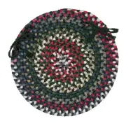 Chestnut Knoll Rustic Braided Chair Pads Thyme Green 15inx15in Single