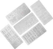 FRCOLOR 5pcs Manicure Stencils Nail Stampers Stamping Plates Nail Art Templates
