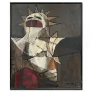 Milton Berwin (1925-2023) hand signed original Painting on Canvas Dated 1965