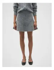 [Seed Heritage] Lofty Knit Mini Skirt in Wolf Marle