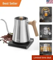 Eco-Friendly Gooseneck Electric Water Kettle - 304 Stainless Steel, Safe & Quick