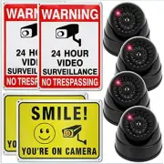 4 Dummy Security Cameras Surveillance Signs Fake Non-Working Decoy Light Savito