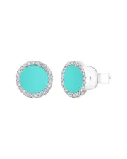 Sabrina Designs 14K 0.83 ct. tw. Turquoise Circle Earrings