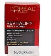 2X L'Oreal Paris Revitalift Triple Power Anti-Aging Face Moisturizer 1.7 oz.