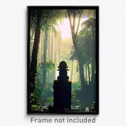 Pixel Art Poster - Silent Jungle (8 Bit Psychedelic Trippy Video Game Print)