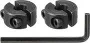 uxcell Bore 5 mm Double Split Shaft Collar 16 mm OD 9 mm Thickness Carbon Steel Locking Collar Clamp Style with Set Screw & Hex Wrench for Machine Tools Industry (Black, Pack of 2)