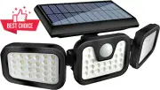 Solar Motion Sensor Light 800 Lumen 74 LED Outdoor 270° Adjustable Waterproof