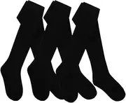 [HiFEN] 3 Pairs Girls Cotton Rich Plain Tights Warm Soft Thick Formal Smart Casual Back to School Girl Tights
