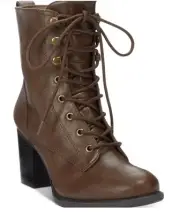 NIB American Rag Alaina Brown Block-Heel Combat Booties Size 8.5