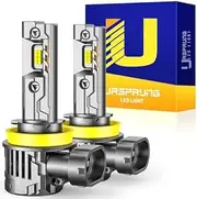 Ursprung H11/H9/H8 Fog Light Bulb, 60000LM 12000% Super Brighterness 1:1 Mini Size with Cooling Fan, Truly Plug and Play, 99% CANBUS Ready, Pack of 2