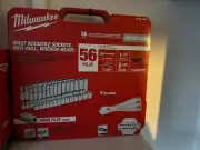 Milwaukee 48-22-9008 Socket And Ratchet - Set of 56 Pieces. Red