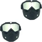 BESPORTBLE 2pcs Motocross Goggles Retro Helmet Motorcycle Mask Helmet for Motorcycle Beanie Helmets for Motorcycles Motocross Helmets Motorcycle Goggles Motorcycle Helmets Detachable Glasses