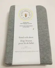 Burts Bees Baby Fitted Crib Sheet Super Soft Organic 100% Cotton Jersey Gray