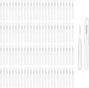 ZLY 100pcs White Interdental Brushes,Braces Flossers,Braces Brush Cleaner Toothpicks Floss Picks, Eyebrow Spoolies Lamination Brush for Cleaning Teeth, Braces, and Brushing Eyelashes, Eyebrows