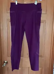 Victoria's Secret XL Legging Total Knockout Sport Burgundy Mesh Shine NWT