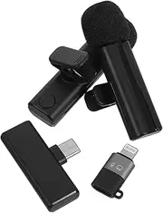 SHINEOFI Clip Wireless Microphone for Interviews and Live Streaming Condenser Mic with Noise Cancelling for Outdoor Recording Lightweight Design for Content Creators