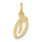 14K Yellow Gold Script Letter O Initial Charm