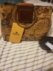 Patricia Nash Empoli Satchel, European Map Print