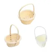 Convenient Wicker Basket Hand Woven Baskets with Handle Flower Basket for
