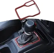 RT-TCZ for Wrangler JL Red Carbon Fiber Gear Shift Trim Cover Frame for Jeep Wrangler JL JLU Gladiator JT 2018-2024 Red Carbon Fiber Interior Accessories