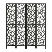 Artiss Clover Room Divider Screen Privacy Wood Dividers Stand 4 Panel Black