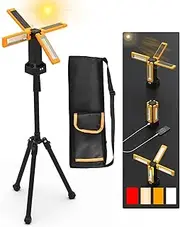 13200mAh Rechargeable Solar Work Light IP64 Waterproof with Folding Stand and Carrying Bag, AODOO 8000 Lumen Cordless Camping Light, White/Warm/Nature White/RED(SOS) with Detachable Tripod