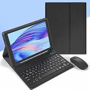 Keyboard Case for iPad Pro 12.9 Inch 2017/2015 (Old Model, 2nd & 1st Generation), Built-in Pencil Holder, Wireless Magnetic Detachable Keyboard with Bluetooth Mouse,Black