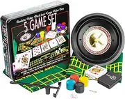 5 in 1 Casino Games Set Roulette,Poker, Black Jack, Craps, has Chips,Mats, Dices, Cards,