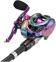 LLEIIshen Fishing Rod and Reel Combo 1.6m Carbon Fiber Fishing Rod and 9+1 BB 6.5:1 Gear Ratio Casting Fishing Reel Pesca/1948