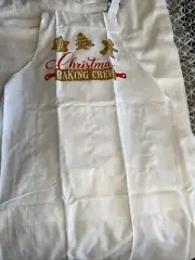 Christmas Baking Apron Adult Size. “Christmas Baking Crew” White. Saukore Brand