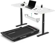 LSG Pacer M5 Treadmill + ErgoDesk Automatic Standing Desk 180cm + Cable Management Tray (White) with EverDrive H3 Motor, ShockControl Basic Cushioning System, Preset Programs & Heavy-Duty Steel Frame