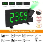 Digital Clock LED Display Desk Table Alarm Time Modern Clock Home Decor FM Radio