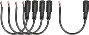 uxcell 5pcs DC Power Pigtails Cable, 5.5 x 2.1mm Female Barrel Plug Connector to Bare Wire Open End for CCTV Camera, DVR, LED Strip, 15cm Black